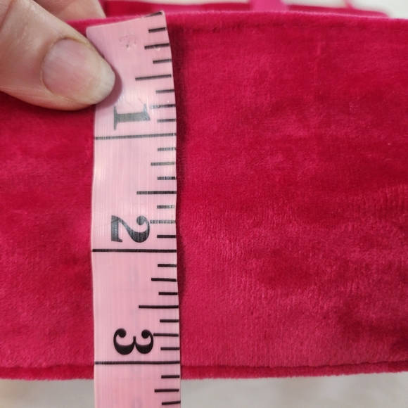 Pink Velvet Backpack / Tote Bag with Bow Accent By JUICY COURURE - Picture 7 of 9